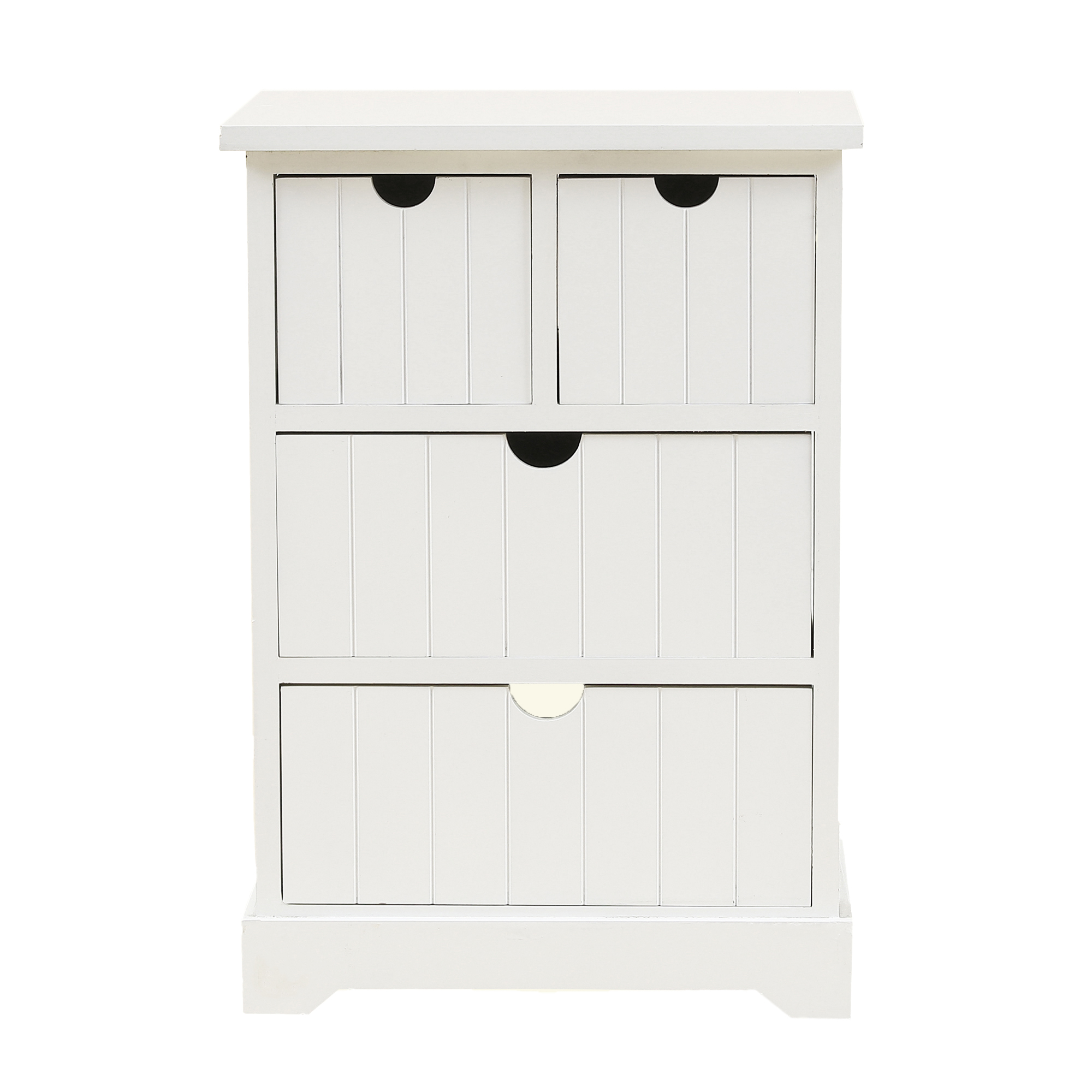 Luxen Home Wh210 White Beadboard Wood Cabinet