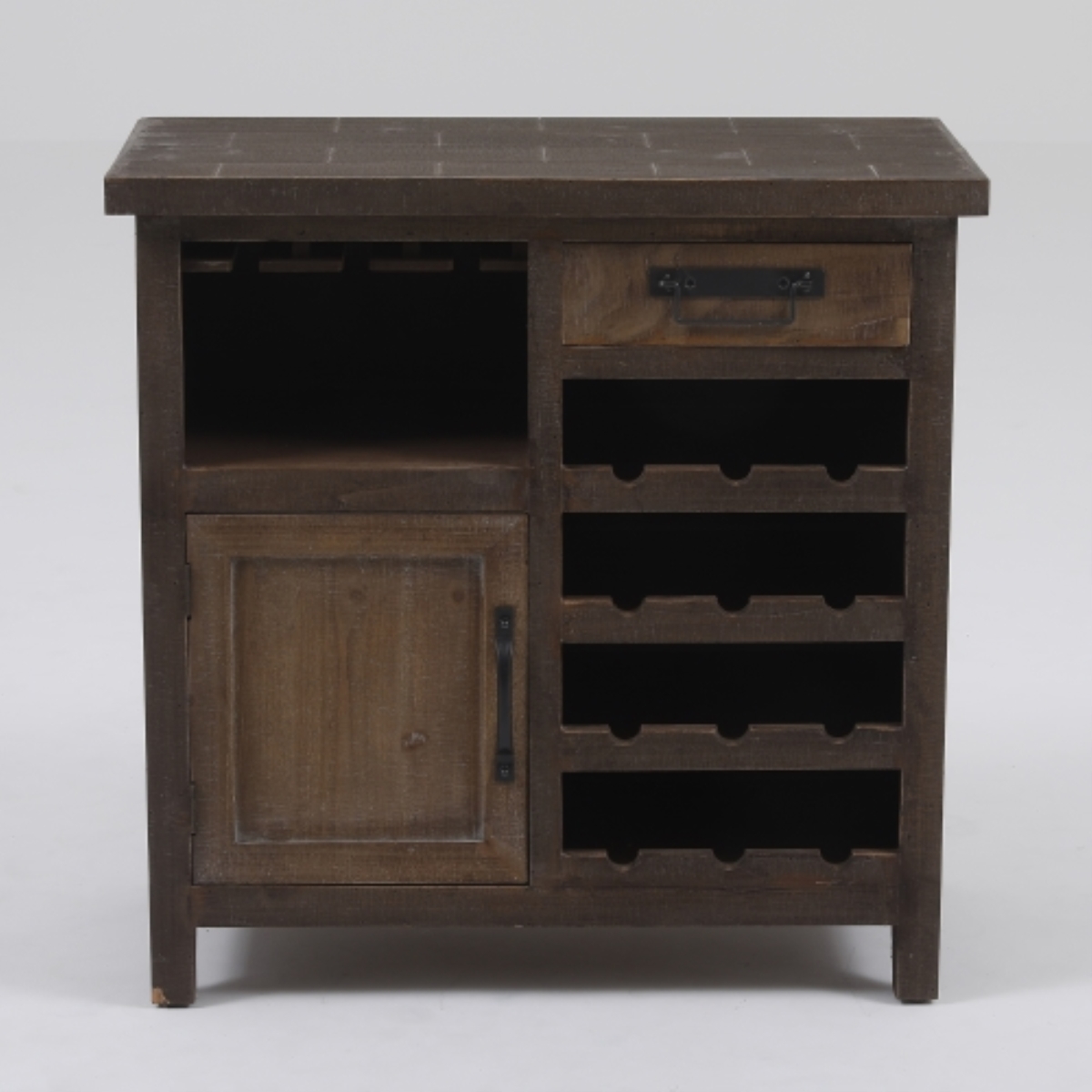 Luxen Home Whif353 Wine Station Wood Console Cabinet - Brown