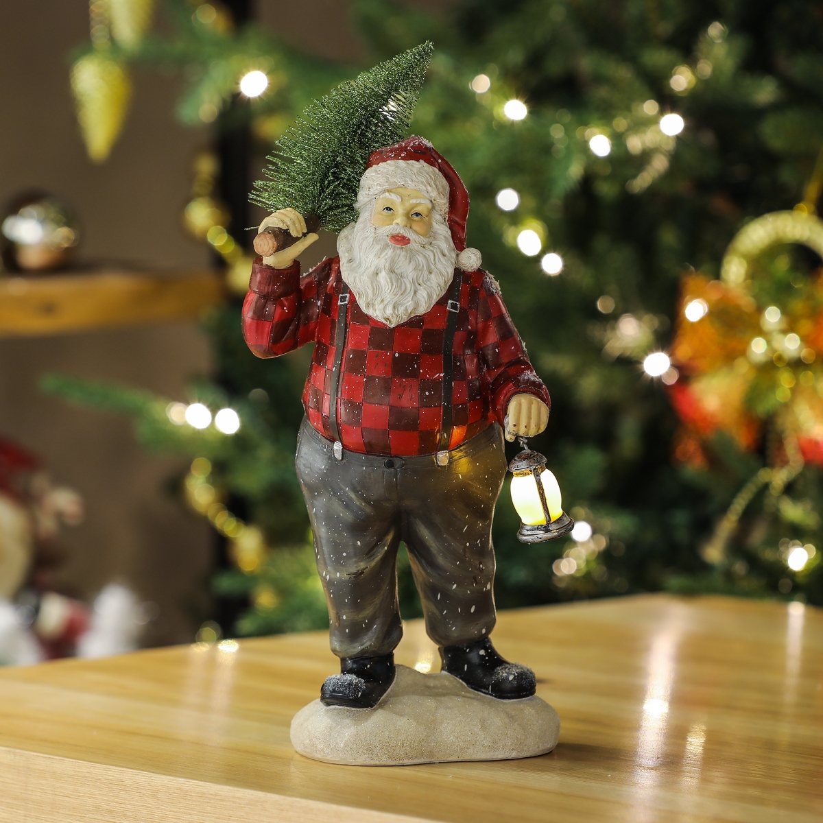 Luxen Home Whst390 Santa Claus Statuary With Led Light