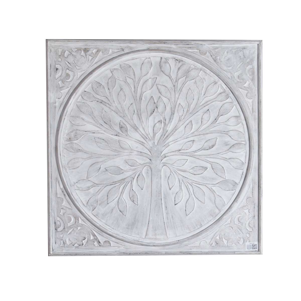 Luxen Home Wha538 31.5 In. Tree Inlay Square Metal Wall Panel