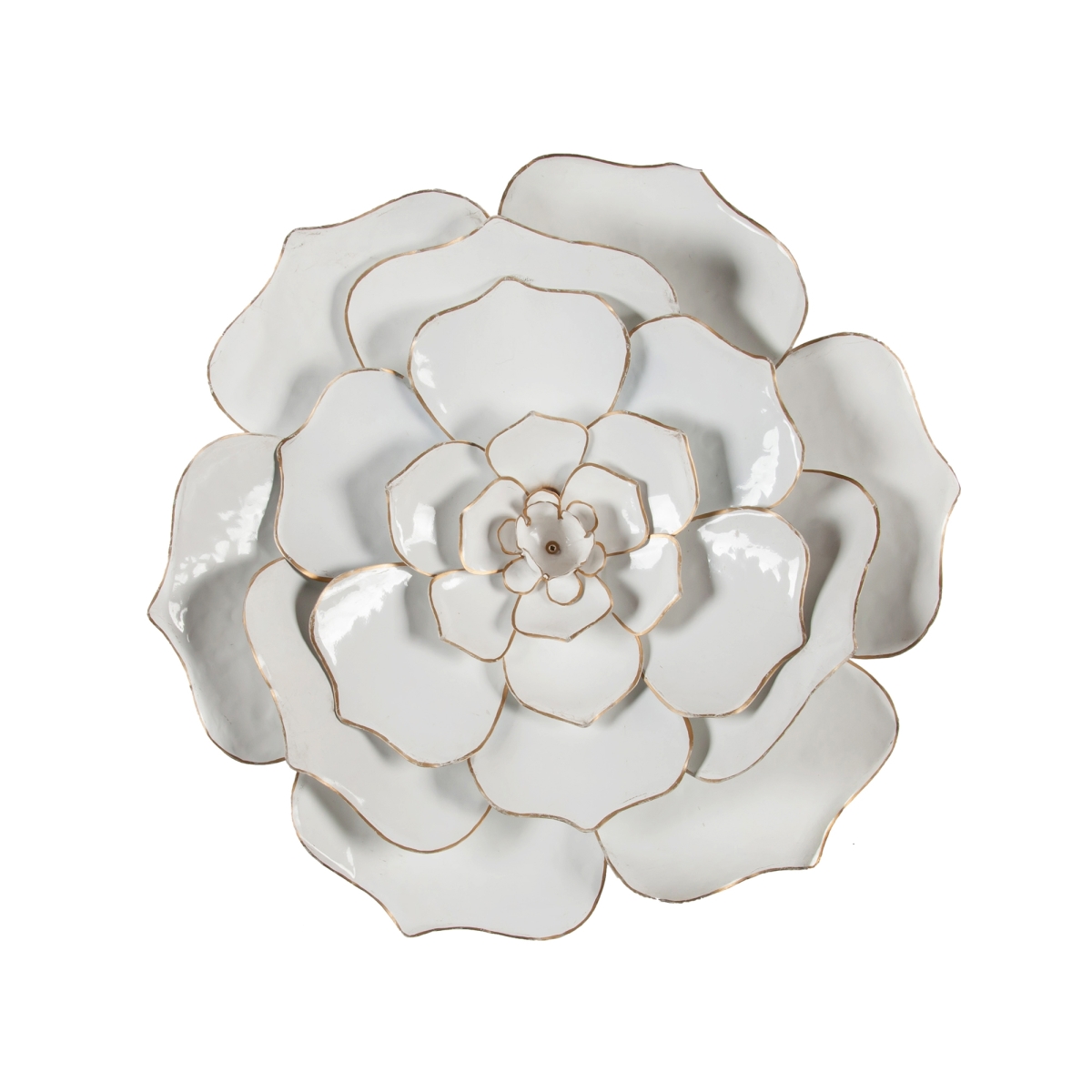 Luxen Home Wha541 24 In. Dia. White Flower Metal Wall Art