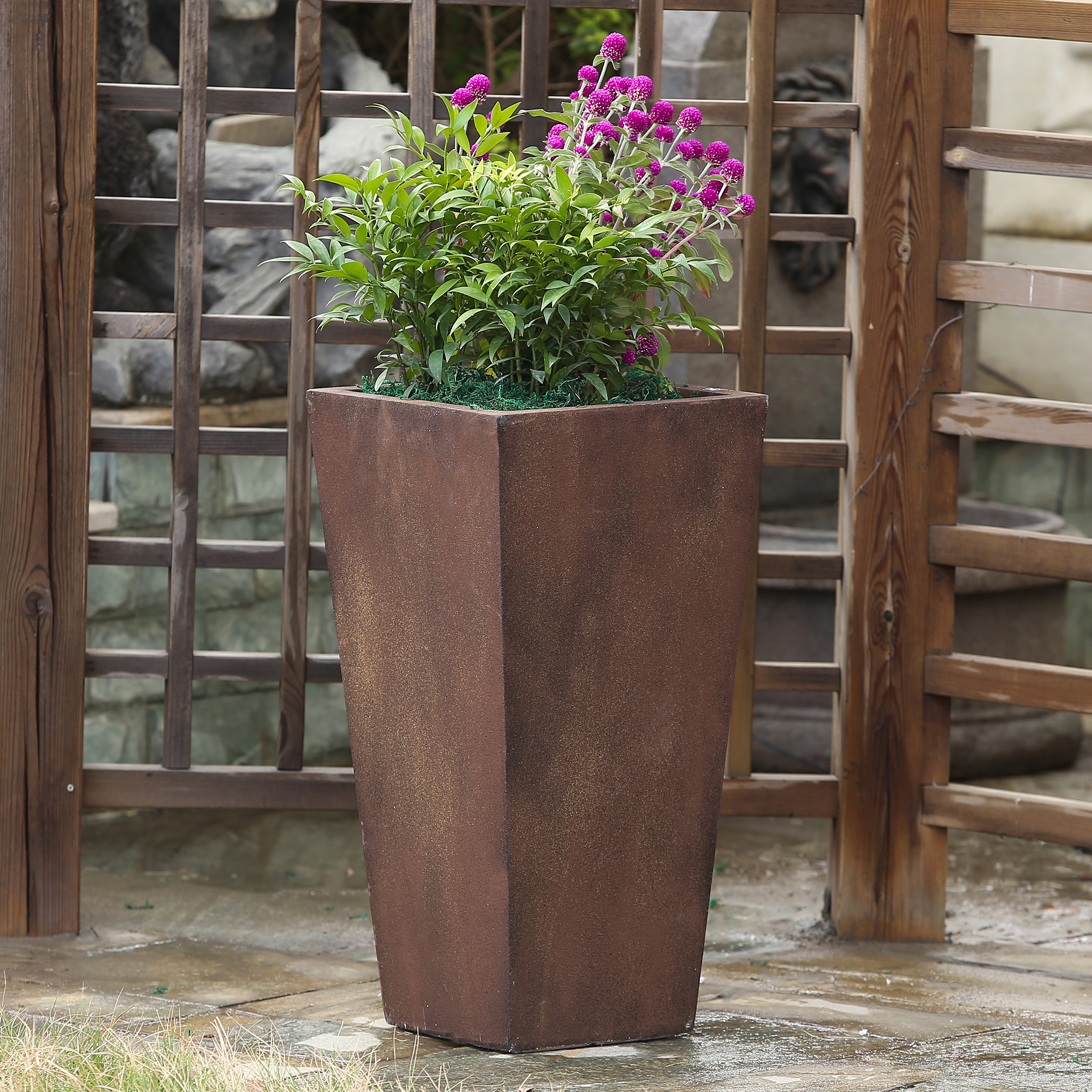 Whpl635 Classic Bronze Tall Angled Planter - Medium