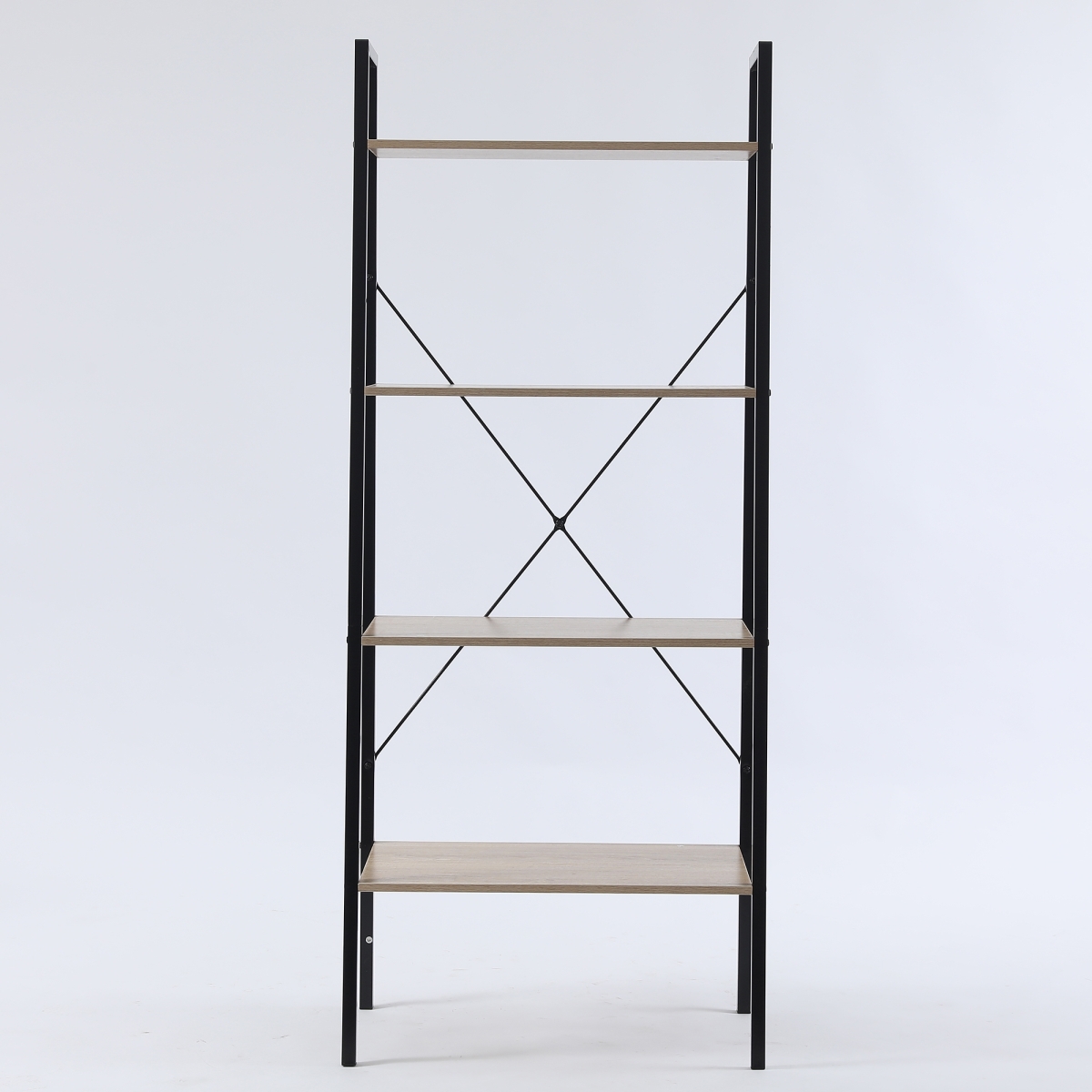 Whif579 58 In. 4-tier Wood & Metal Ladder Shelf Etagere