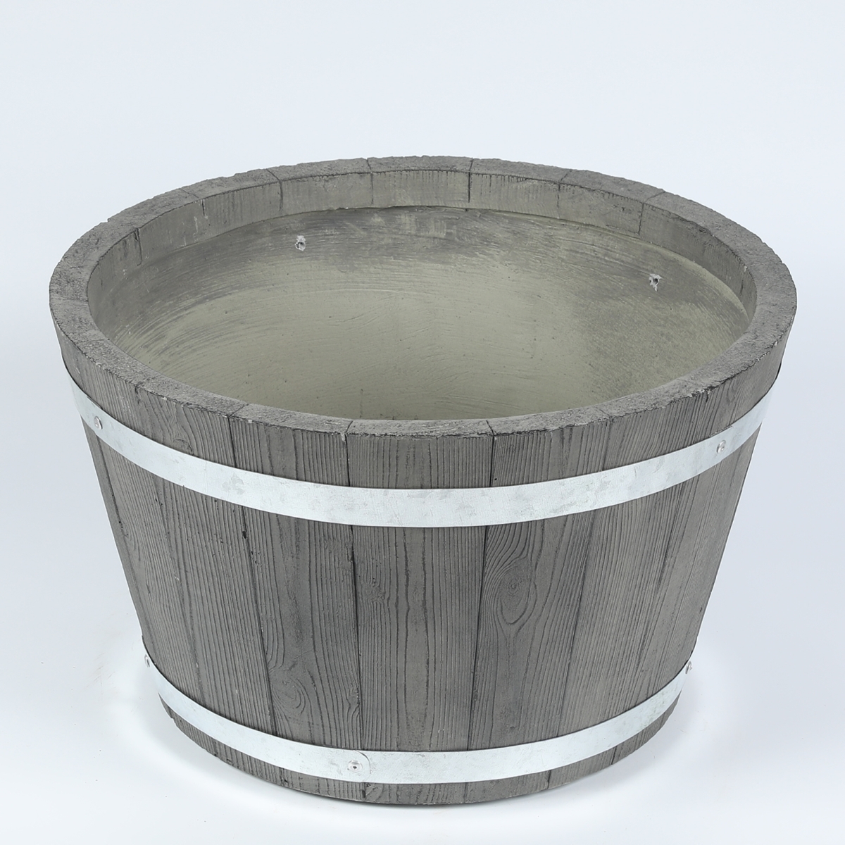 Whpl706 17 In. Dia. Mgo Fiberclay Plank Style Planter