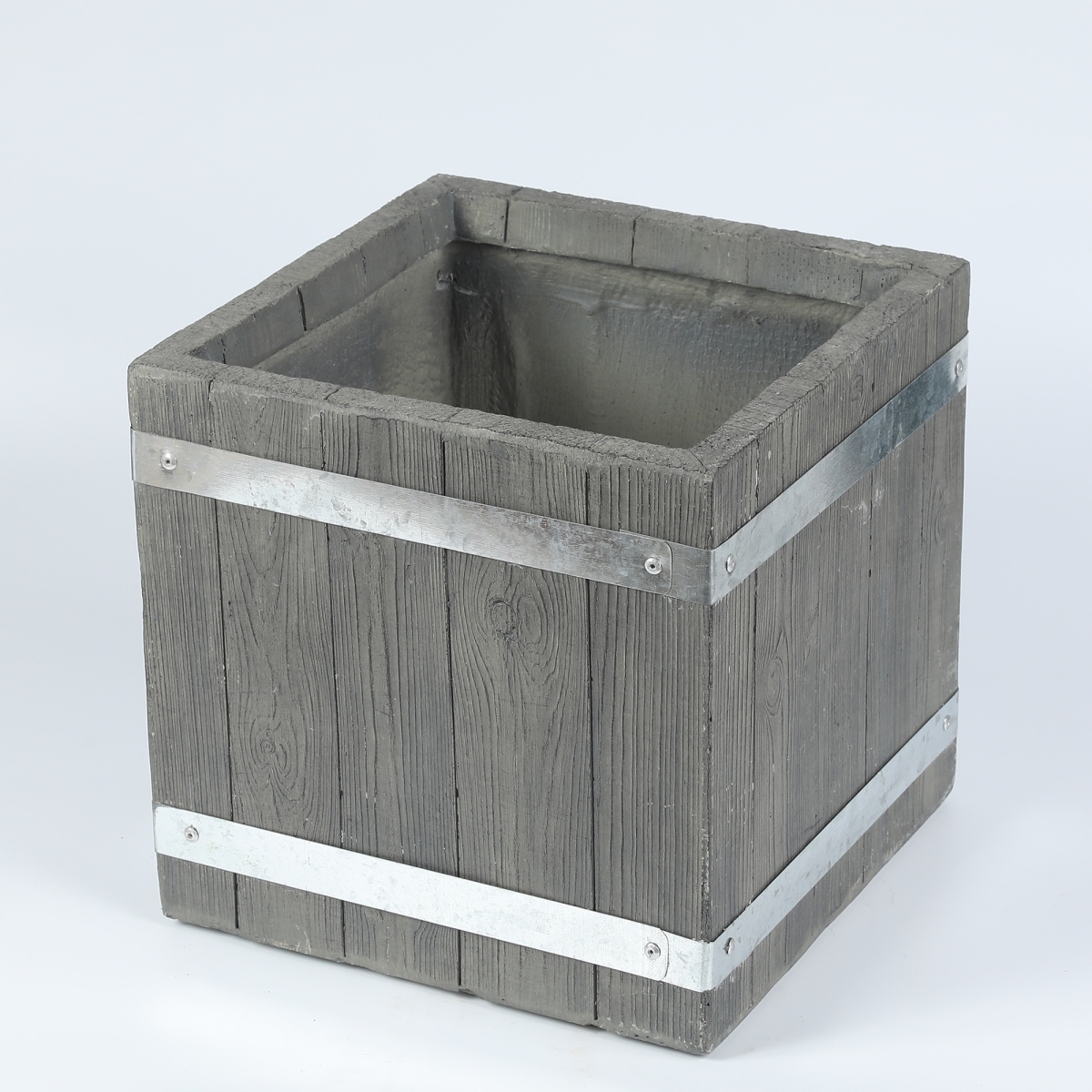 Whpl709 12.4 In. Square Mgo Fiberclay Plank Style Planter