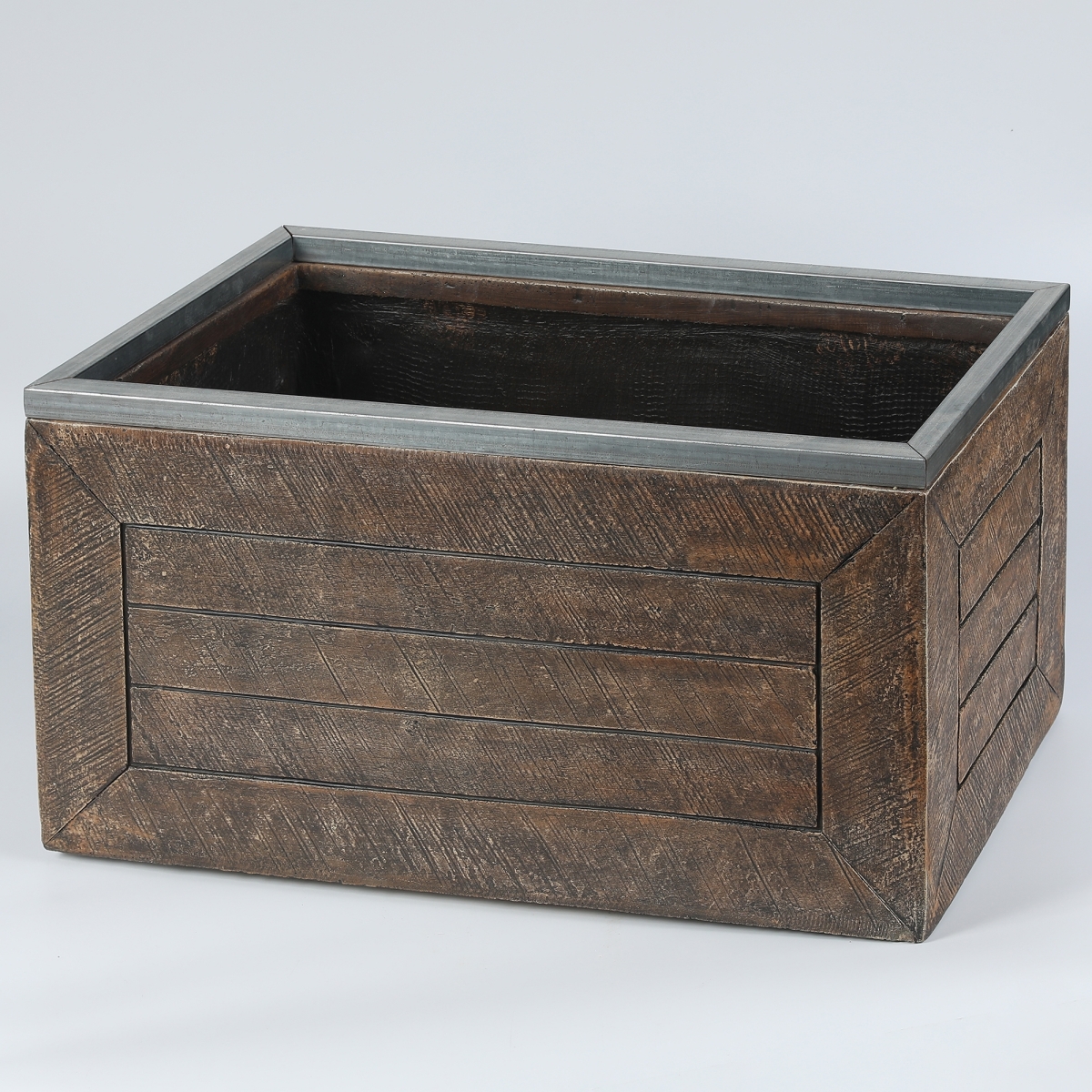 Whpl710 13 X 24 In. Rectangular Mgo Fiberclay Crate Style Planter