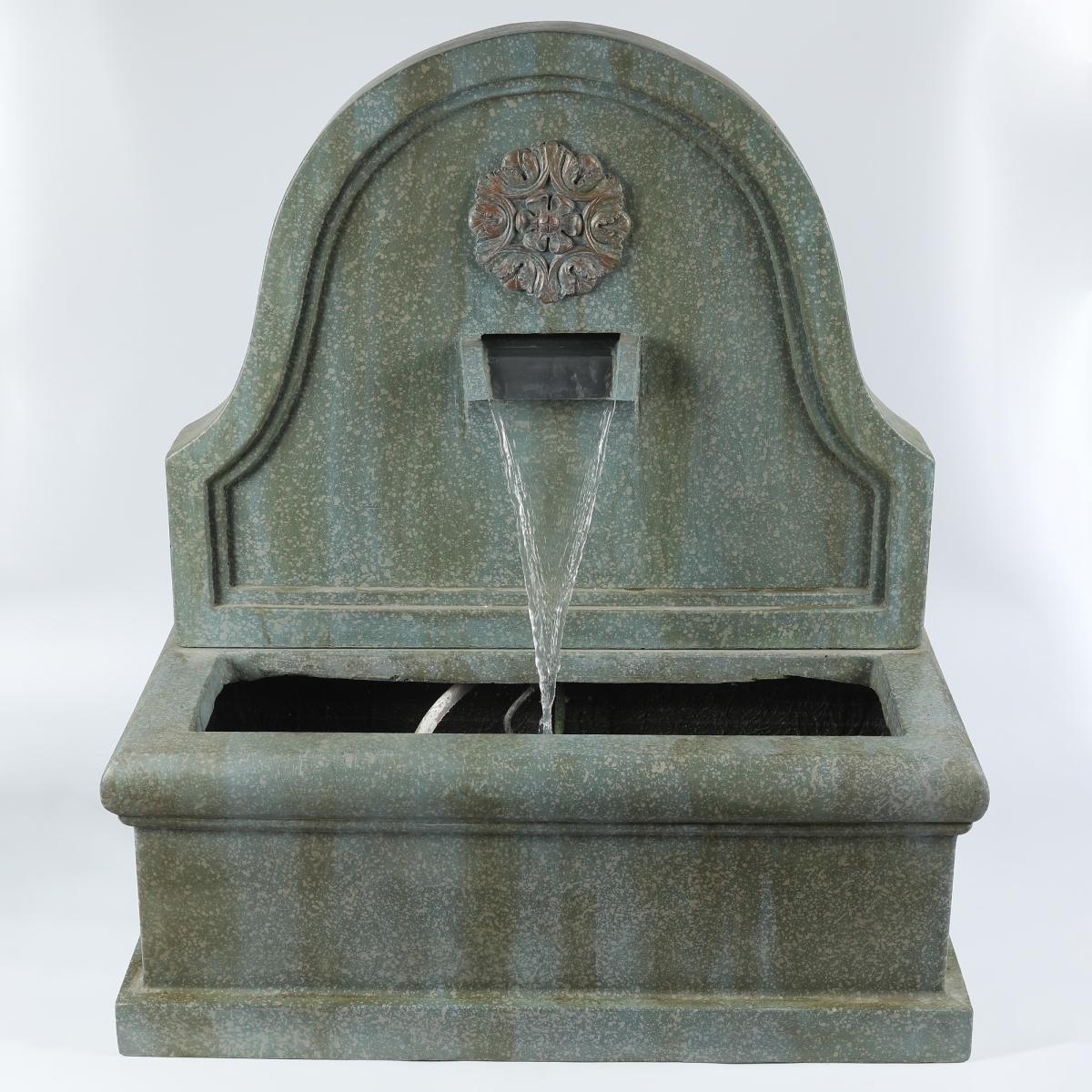 Whf726 Stone & Patina Finish Arched Top Rectangular Base Outdoor Patio Fountain