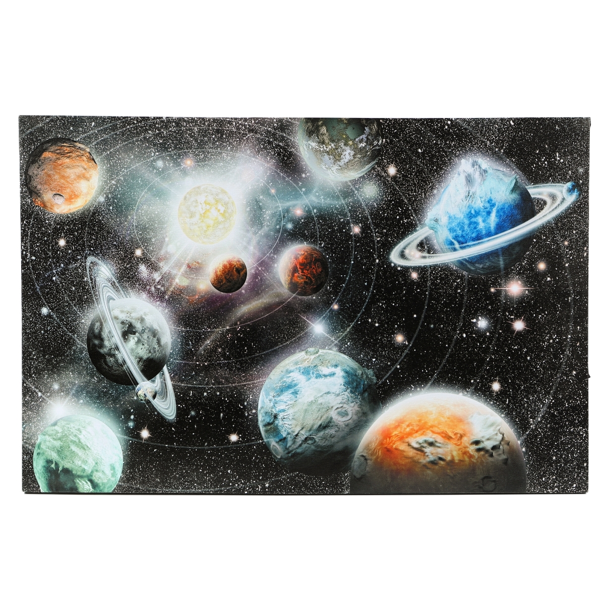Wha661 Galaxy Canvas Print Wall Art With Led Lights