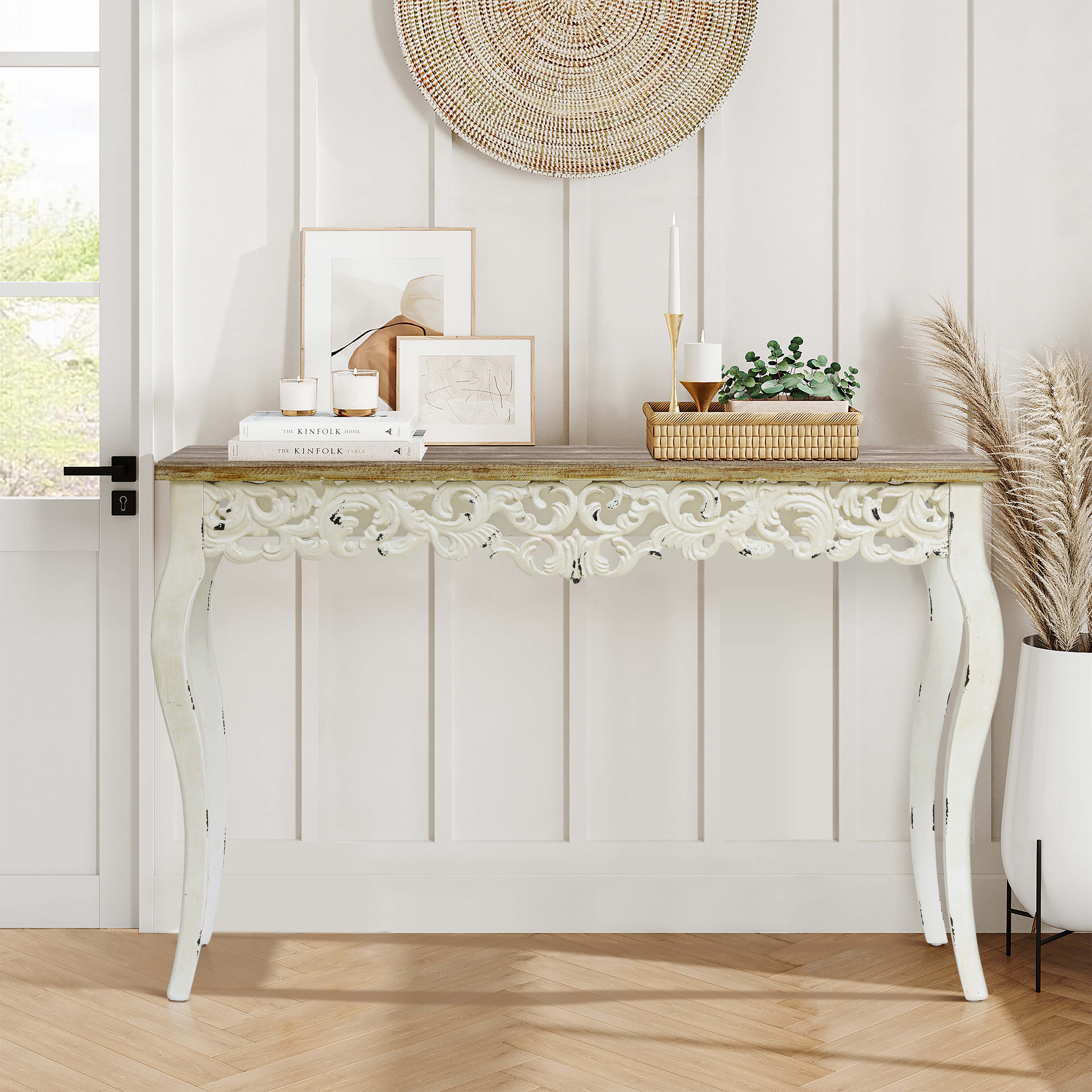 Whif788 Wood Victorian Console & Entry Table