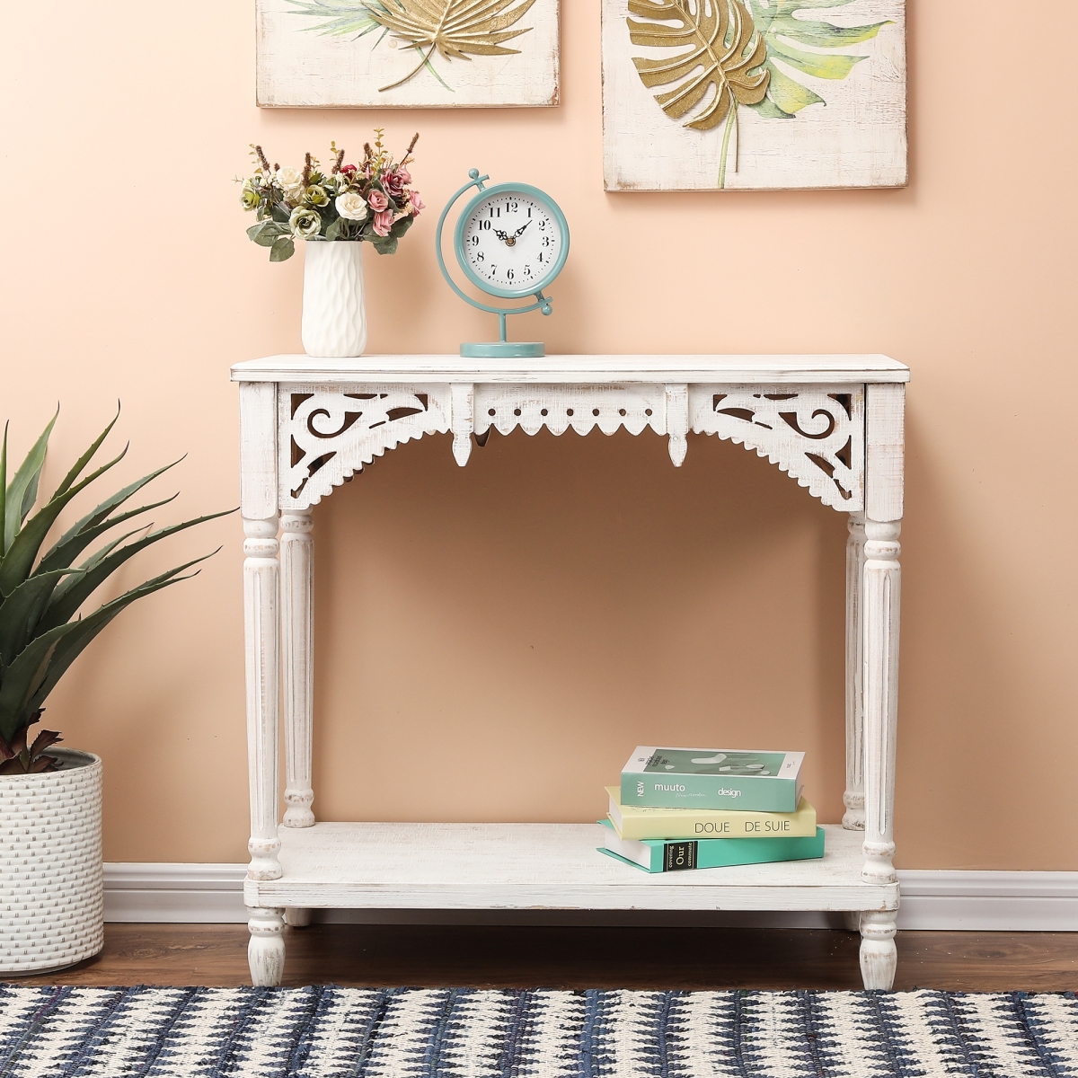 Whif957 32 In. Wood Console Table, White
