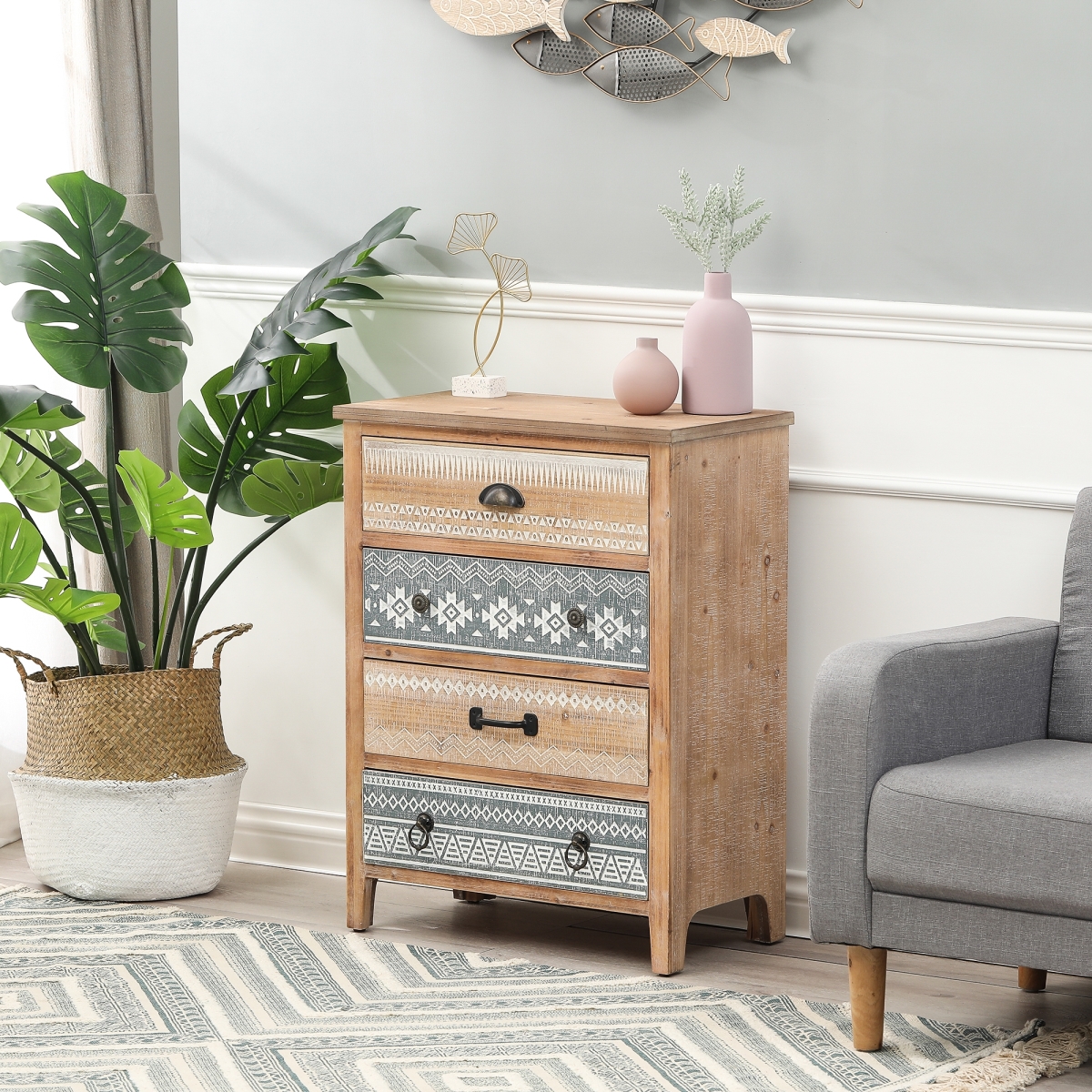 Whif1062 Natural Wood Accent Chest
