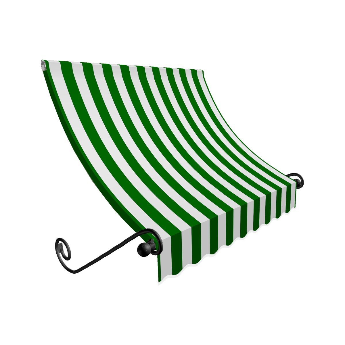 Ech23-us-6fw 6.38 Ft. Charleston Window & Entry Awning, Forest Green & White - 24 X 36 In.