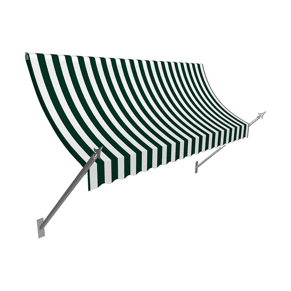 No43-us-6fw 6.38 Ft. New Orleans Awning, Forest Green & White - 56 X 32 In.