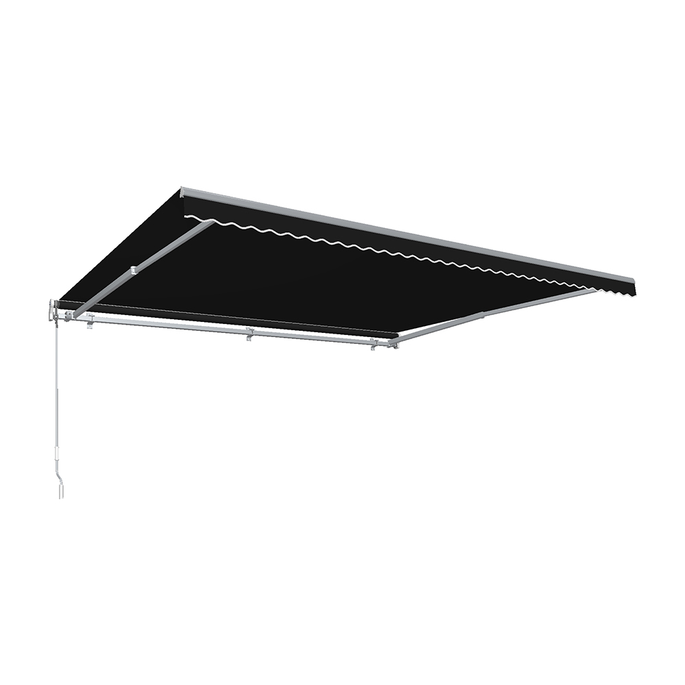 Mtl24-us-k 24 Ft. Maui Left Motor With Remote Retractable Awning, Black - 120 In.