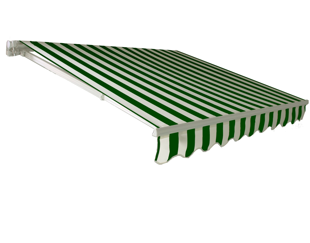 Cam10-us-fw 10 Ft. California Manual Retractable Awning, Forest Green & White - 96 In.