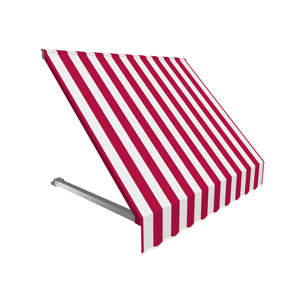 Er1030-us-3rw 3.38 Ft. Dallas Retro Window & Entry Awning, Red & White - 16 X 30 In.