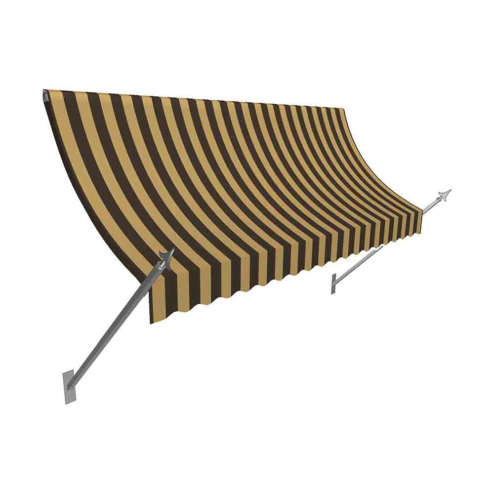 No21-us-3brnt 3.38 Ft. New Orleans Awning, Brown & Tan - 31 X 16 In.
