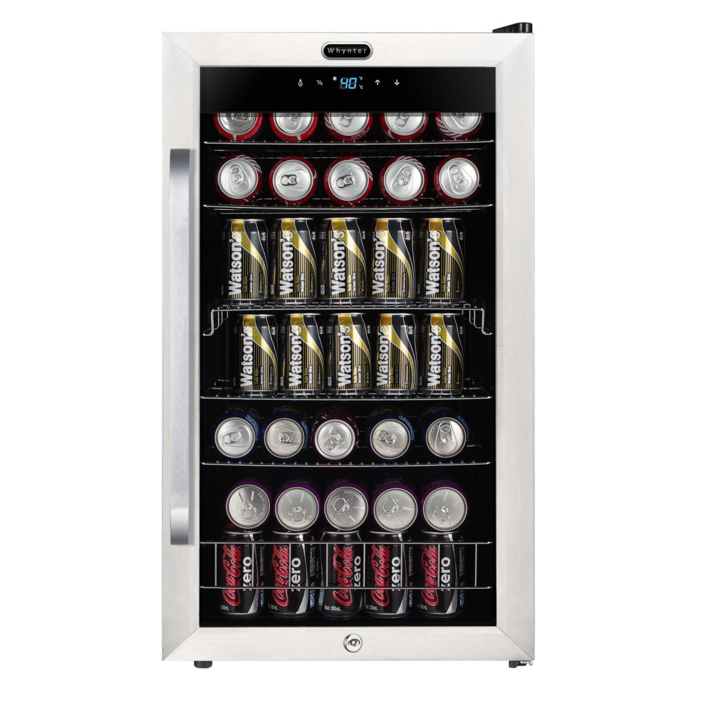 Freestanding 121 Can Beverage Refrigerator With Digital Control & Internal Fan