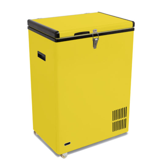 95 Qt Portable Wheeled Fridge & Freezer With Door Alert - Yellow