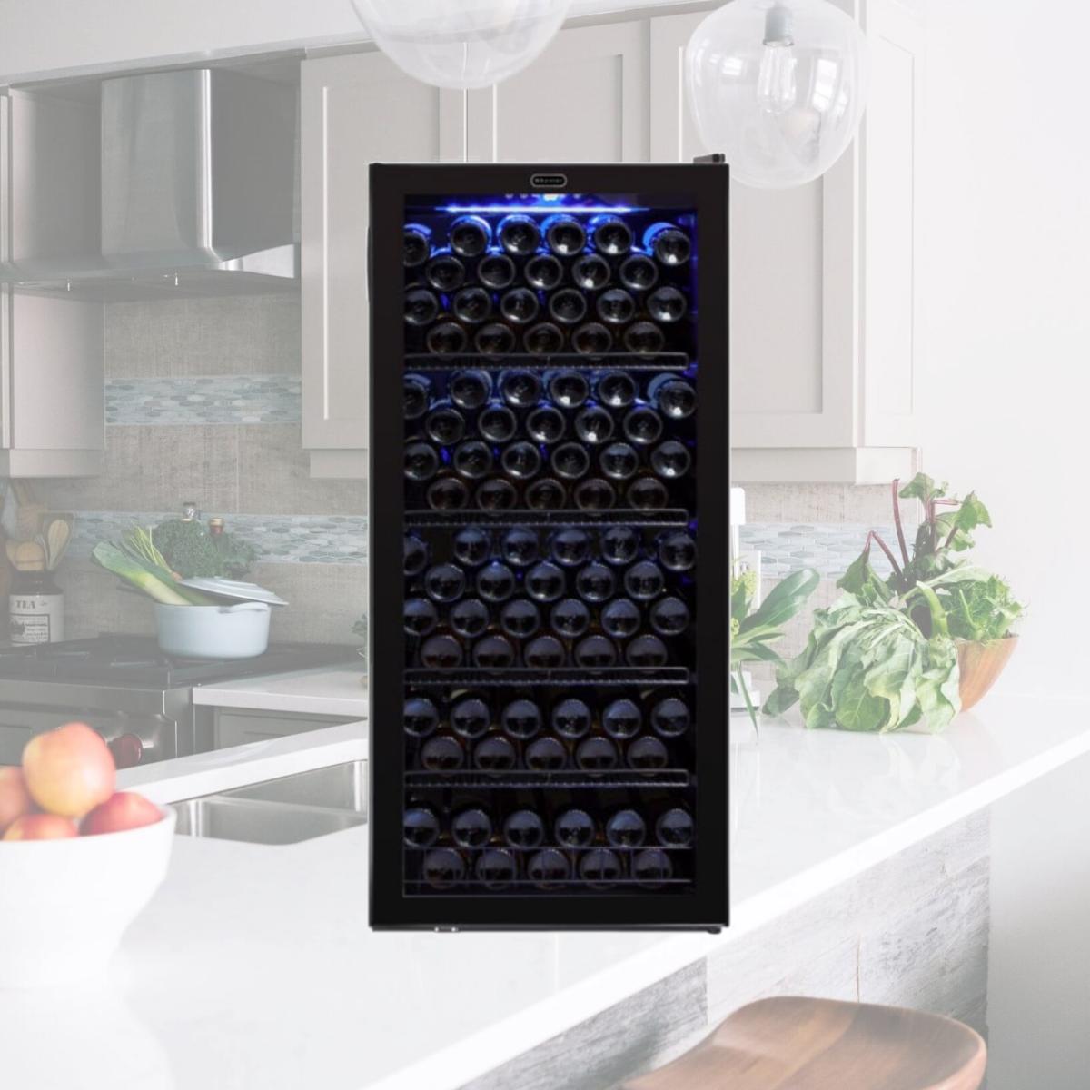 Picture of Whynter FWC-120 in.BB 124 Bottle Freestanding Wine Cabinet Refrigerator - Black