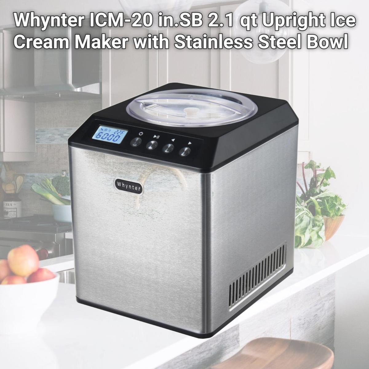 Picture of Whynter ICM-20 in.SB 2.1 qt Upright Ice Cream Maker with Stainless Steel Bowl