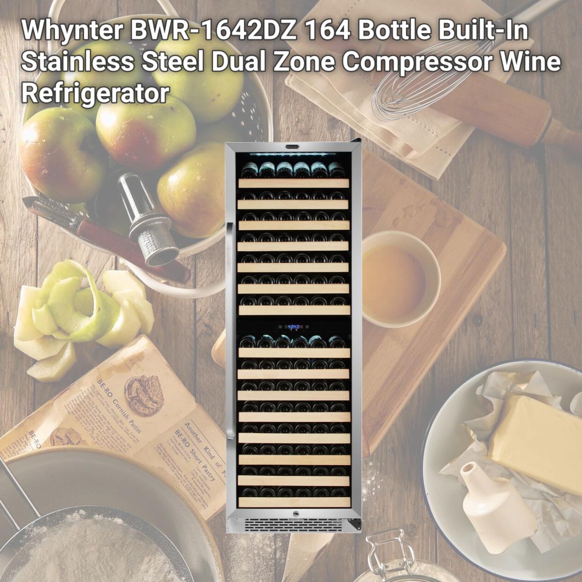 Picture of Whynter BWR-1642DZ 164 Bottle Built-In Stainless Steel Dual Zone Compressor Wine Refrigerator