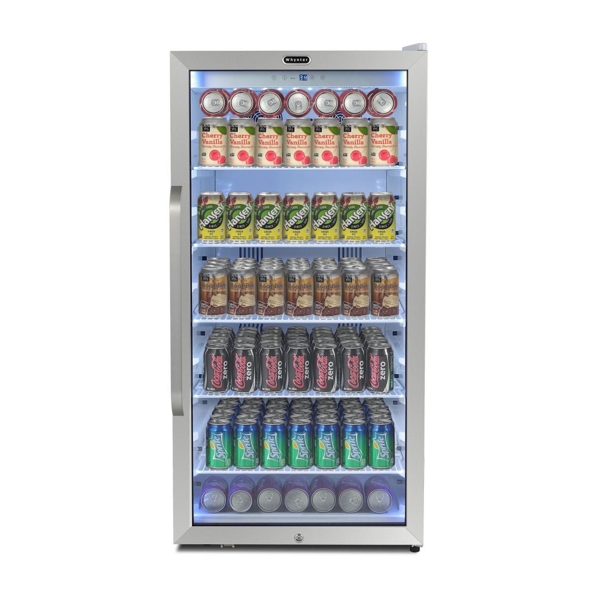 Whynter Cbm-815ws 8.1 Cu. Ft. Stainless Steel Freestanding Commercial Beverage Merchandiser Refrigerator With Superlit Door & Lock - White