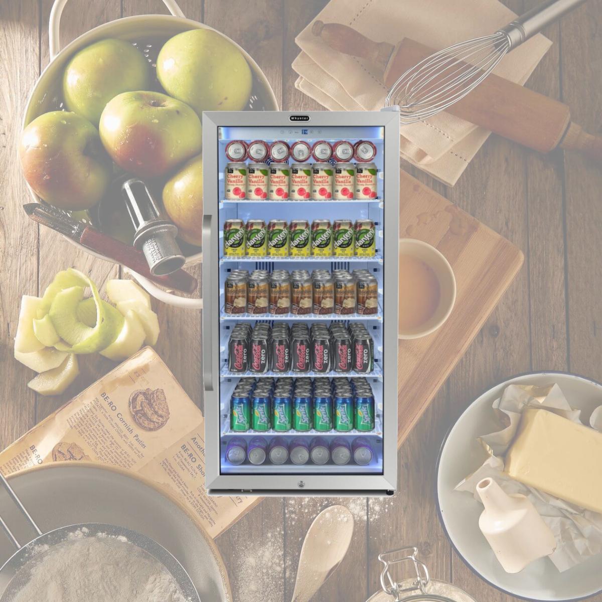 Picture of Whynter CBM-815WS 8.1 cu. ft. Stainless Steel Freestanding Commercial Beverage Merchandiser Refrigerator with Superlit Door & Lock - White