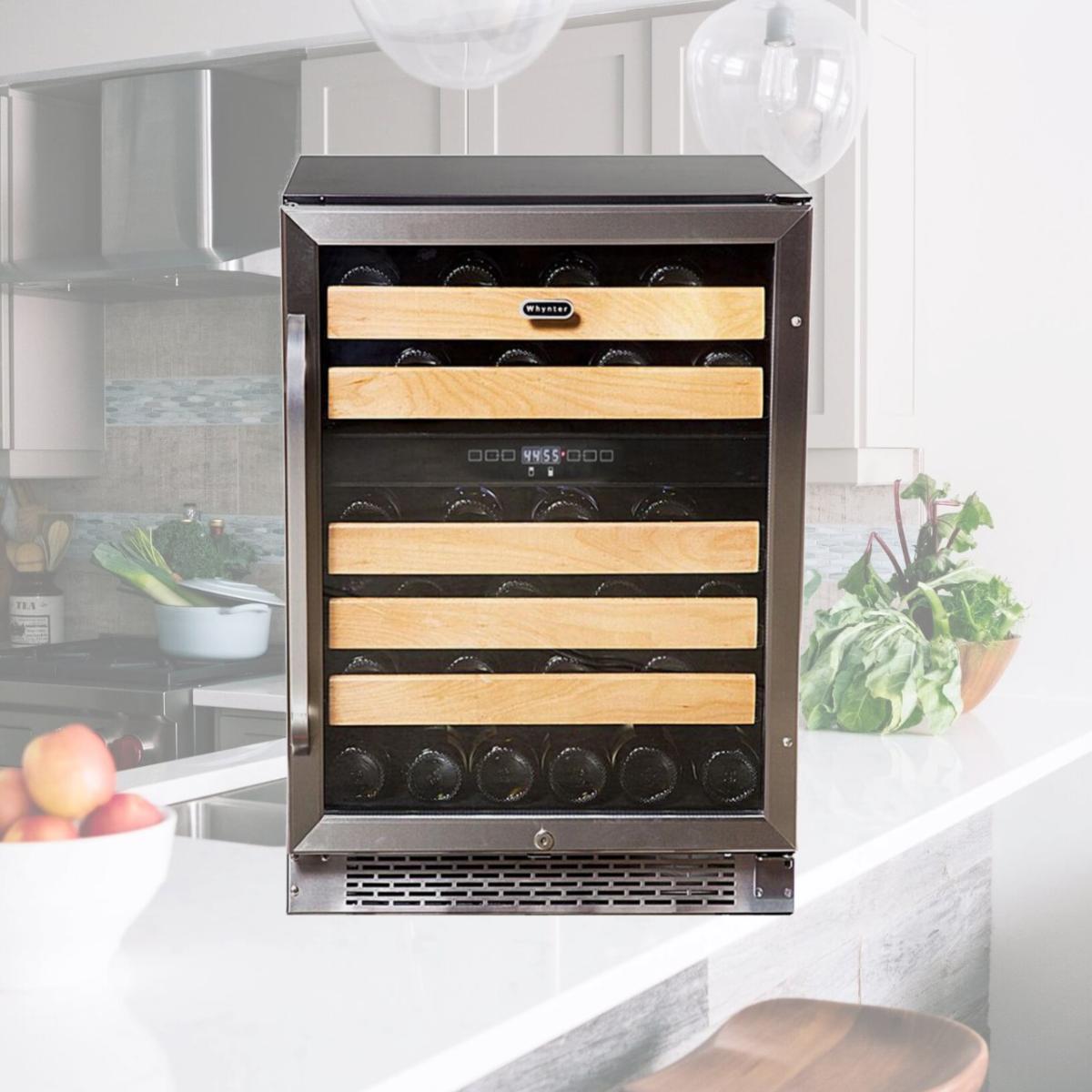 Picture of Whynter BWR-462DZ 46 Bottle Dual Temperature Zone Built-In Wine Refrigerator