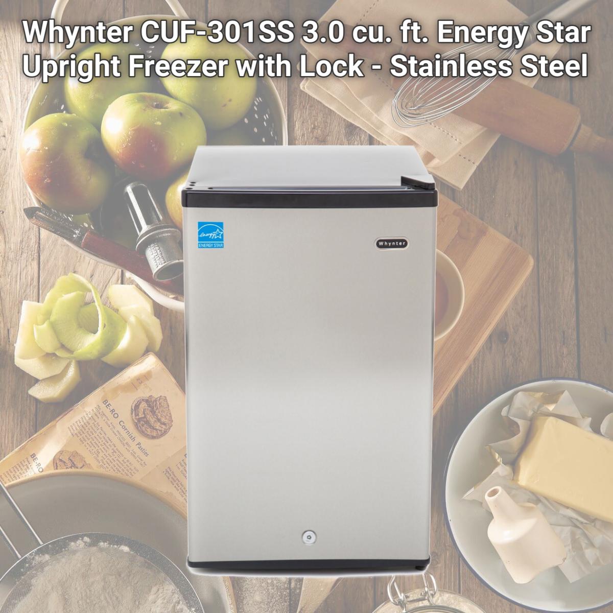 Picture of Whynter CUF-301SS 3.0 cu. ft. Energy Star Upright Freezer with Lock - Stainless Steel