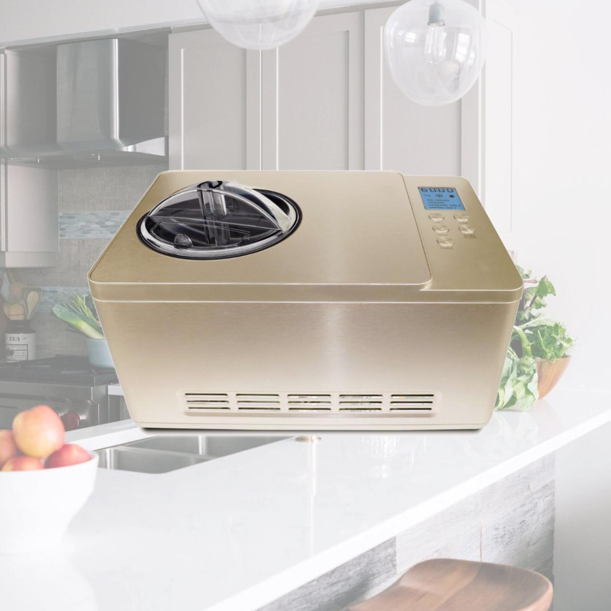 Picture of Whynter ICM-220CGY 2 qt. Ice Cream Maker Stainless Steel Bowl & Yogurt Function in Champagne Gold