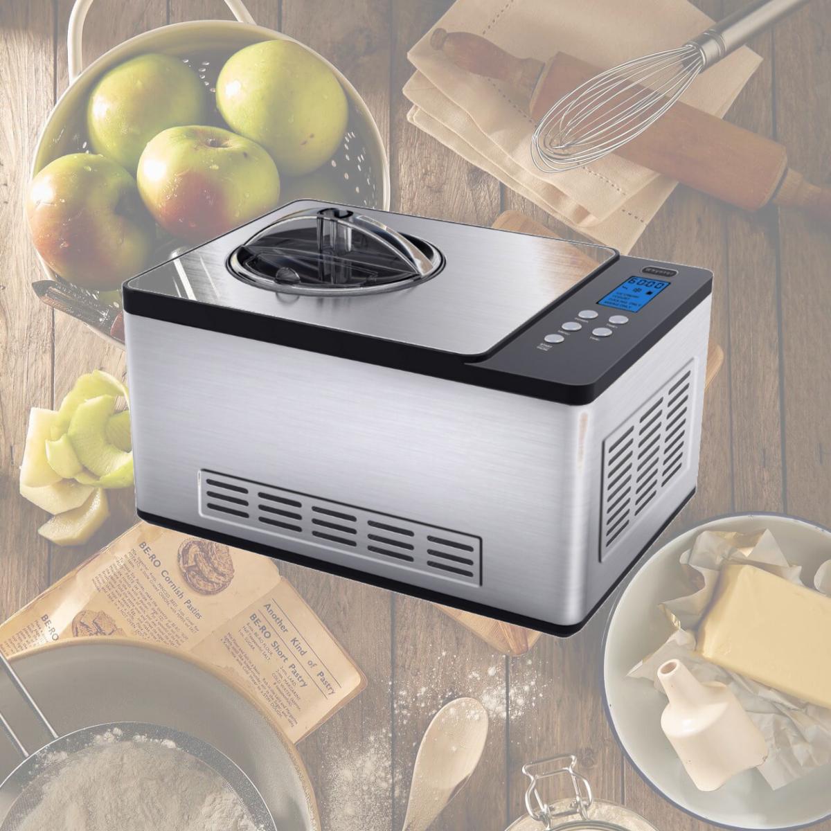 Picture of Whynter ICM-220SSY 2 qt. Ice Cream Maker Stainless Steel Bowl & Yogurt Function in Stainess Steel