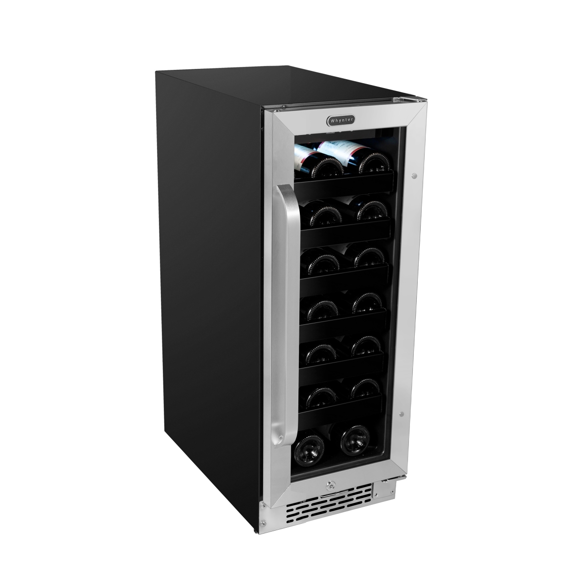 Picture of Whynter BWR-208SB 12 in. Built-In 20 Bottle Undercounter Stainless Steel Wine Refrigerator with Reversible Door, Digital Control, Lock & Carbon Filter