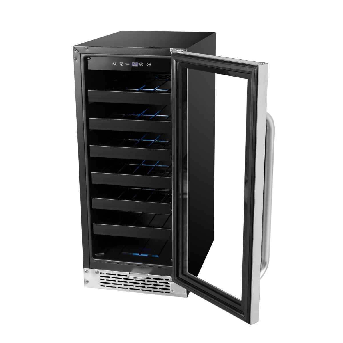 Picture of Whynter BWR-308SB 15 in. Built-In 33 Bottle Undercounter Stainless Steel Wine Refrigerator with Reversible Door, Digital Control, Lock & Carbon Filter