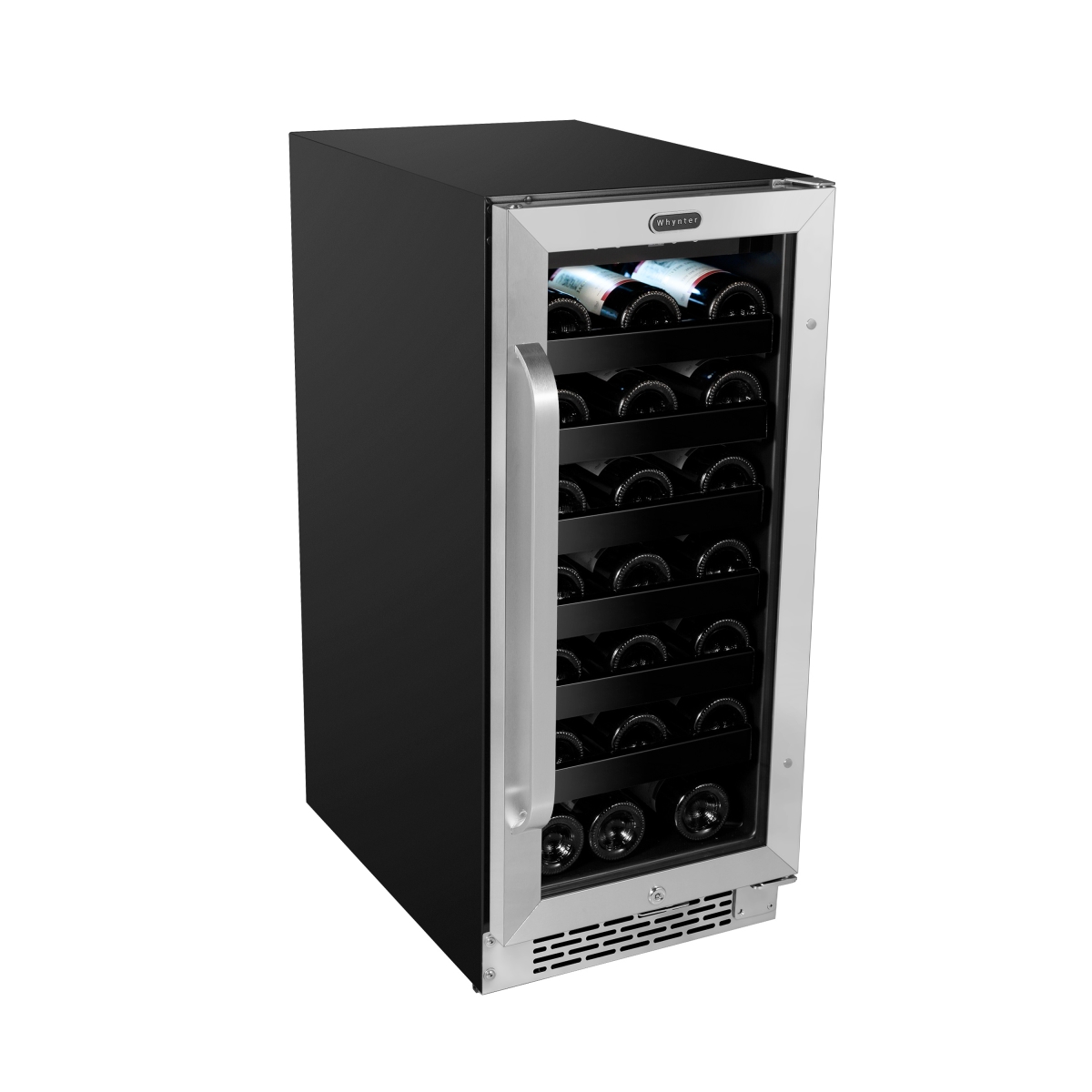 Picture of Whynter BWR-308SB 15 in. Built-In 33 Bottle Undercounter Stainless Steel Wine Refrigerator with Reversible Door, Digital Control, Lock & Carbon Filter