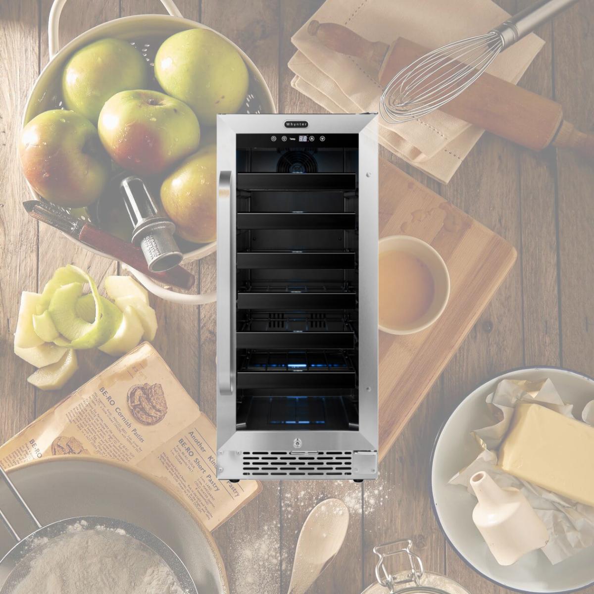 Picture of Whynter BWR-308SB 15 in. Built-In 33 Bottle Undercounter Stainless Steel Wine Refrigerator with Reversible Door, Digital Control, Lock & Carbon Filter