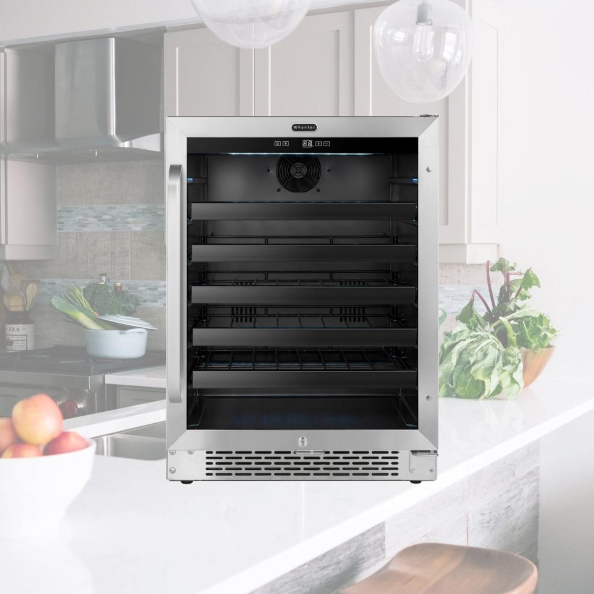 Picture of Whynter BWR-408SB 24 in. Built-In 46 Bottle Undercounter Stainless Steel Wine Refrigerator with Reversible Door, Digital Control, Lock & Carbon Filter
