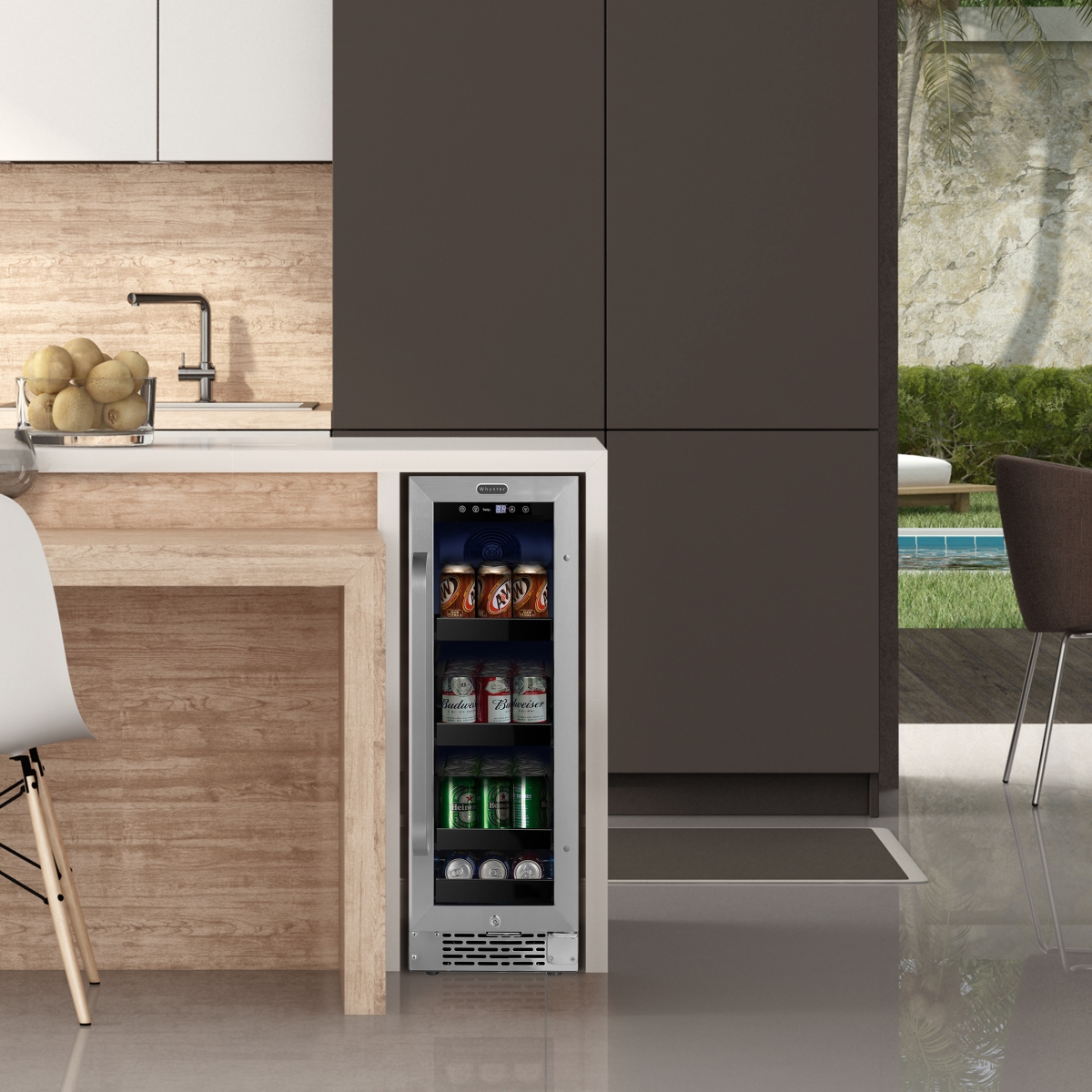 Picture of Whynter BBR-638SB 12 in. Built-In 60 Can Undercounter Stainless Steel Beverage Refrigerator with Reversible Door, Digital Control, Lock & Carbon Filter