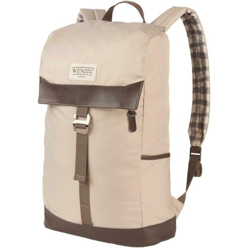 7200418kkp 20-stache Mustache Backpack With Patterned Plaid, Khaki