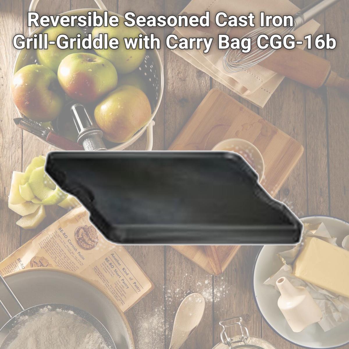 Picture of Camp Chef CGG16B Camp Chef Reversible Seasoned Cast Iron Grill-Griddle with Carry Bag CGG-16b