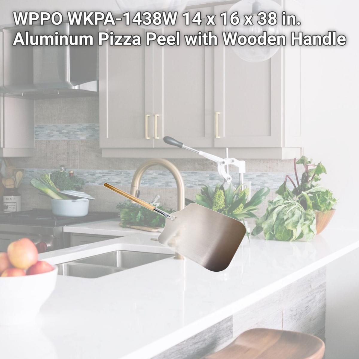 Picture of WPPO WKPA-1438W 14 x 16 x 38 in. Aluminum Pizza Peel with Wooden Handle