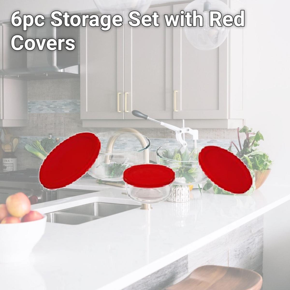 Picture of Pyrex 1075458 6pc Storage Set with Red Covers pack of 2