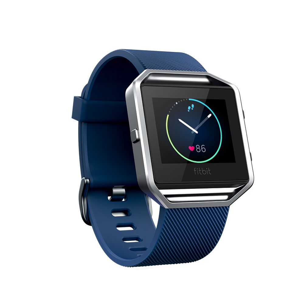 Ew-fbsbsm-bl Silicone Replacement Band With Frame For Fitbit Blaze Blue - Small