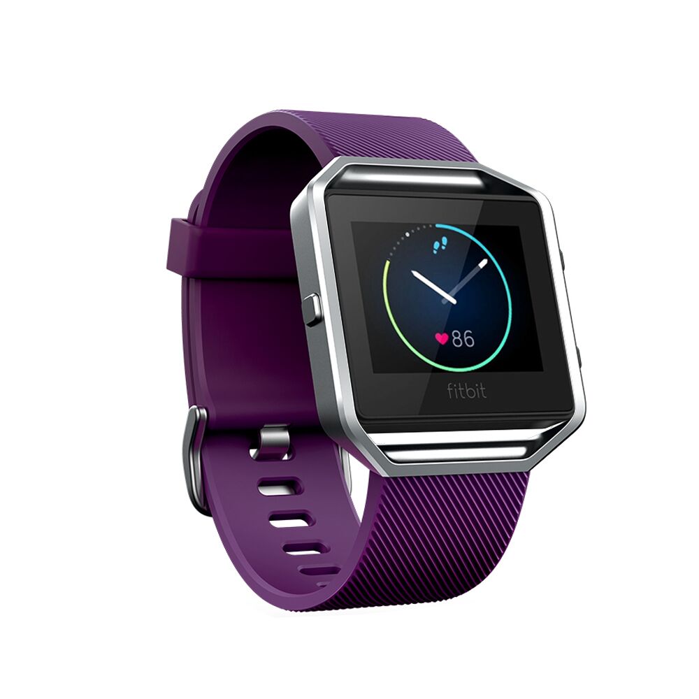 Ew-fbsbsm-pl Silicone Replacement Band With Frame For Fitbit Blaze Purple - Small