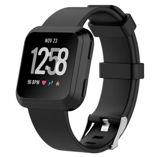 Ew-fvaspsm-bk Silicone Small Band With Frame For Fitbit Blaze - Black - Small