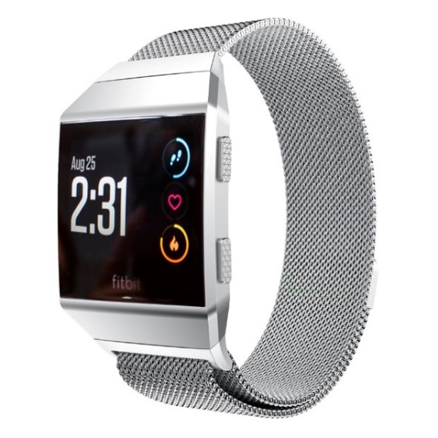 Ew-fiomlsm-sv Milianese Bands For Fitbit Ionic Watch - Silver - Small