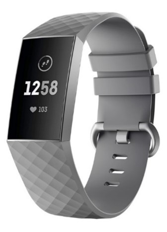 Ew-fc3splg-gy Silicone Band For Fitbit Charge 3 - Grey - Large