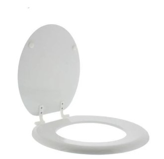 650446 Cts100w Round Wood Toilet Seat, White