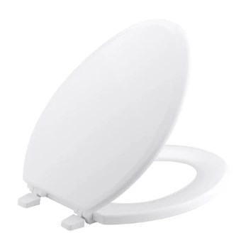 650473 Toilet Seat With All Hardware Included, White
