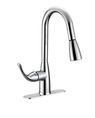 660180 Kitchen Sink Faucet With Pull-down Sprayer, Polished Chrome